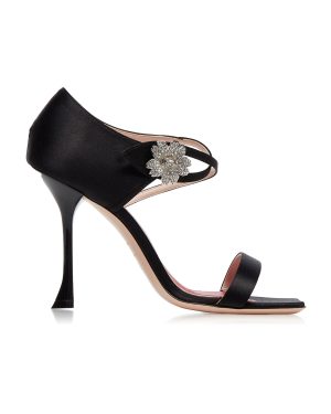 Roger Vivier - I Love Vivier Daisy Heeled Sandals - Black - IT 38.5 - Moda Operandi