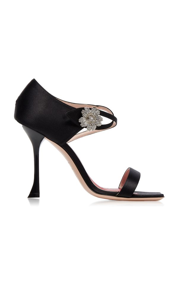 Roger Vivier - I Love Vivier Daisy Heeled Sandals - Black - IT 38.5 - Moda Operandi
