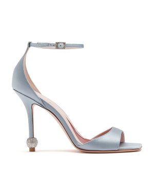 Roger Vivier - I Love Vivier Strass-Detail Satin Sandals - Blue - IT 37 - Moda Operandi