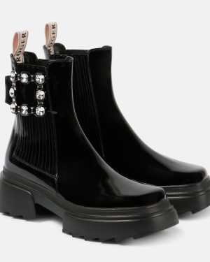 Roger Vivier Wallaviv patent leather Chelsea boots