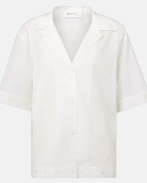 Rohe Floral semi-sheer cotton organza shirt