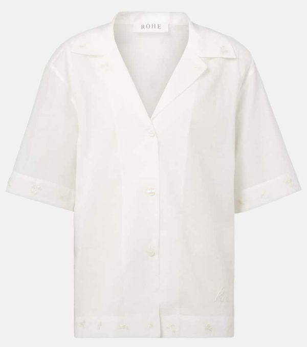 Rohe Floral semi-sheer cotton organza shirt