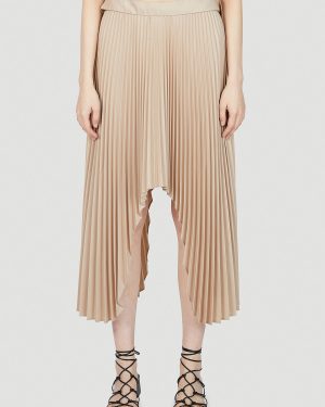 Rokh Satin Pleated Skirt - Woman Skirts Beige Fr - 38