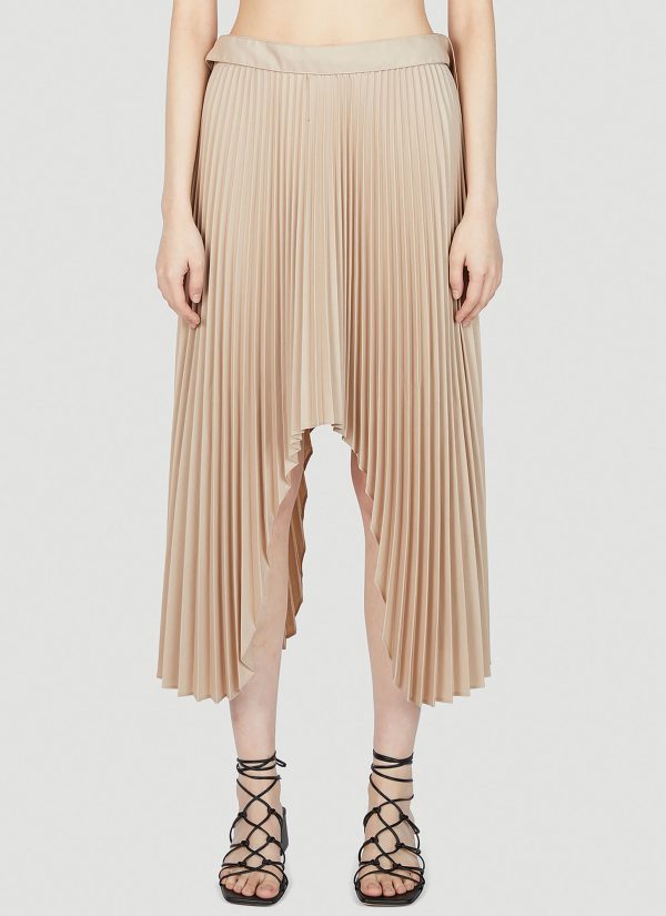 Rokh Satin Pleated Skirt - Woman Skirts Beige Fr - 38