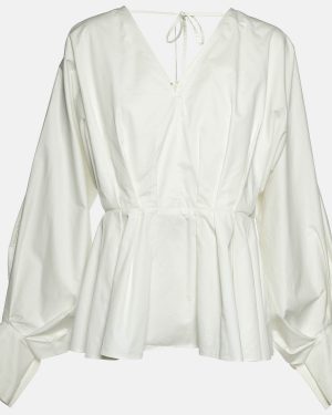 Roksanda Ilincic White Cotton Pleated Blouse L
