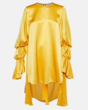 Roksanda Yellow Silk Satin Rosina Oversized Tunic Top S
