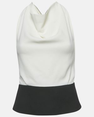 Roland Mouret Monochrome Crepe Halter Neck Top S