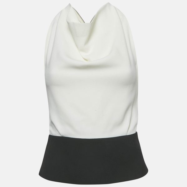 Roland Mouret Monochrome Crepe Halter Neck Top S