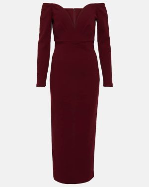 Roland Mouret Off-shoulder wool midi dress