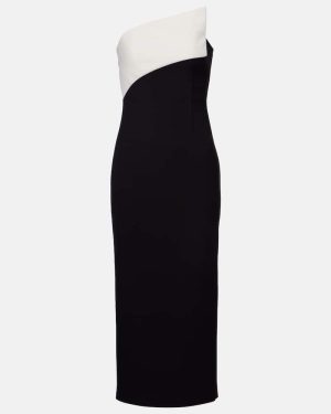 Roland Mouret Strapless asymmetric crepe cocktail dress