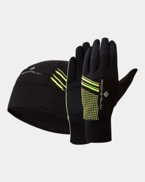 Ronhill Unisex Beanie and Glove Set - Black