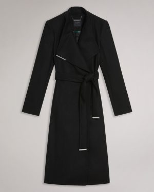 Rose Midi Length Belted Wool Wrap Coat