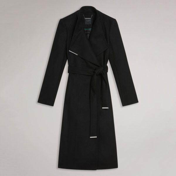 Rose Midi Length Belted Wool Wrap Coat