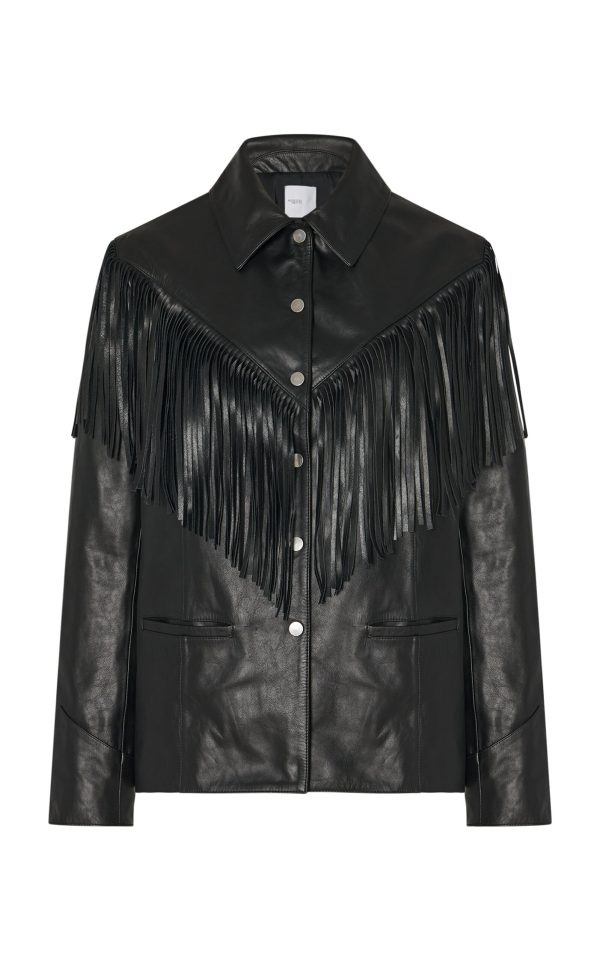 Rosetta Getty - Fringed Leather Jacket - Black - US 4 - Moda Operandi