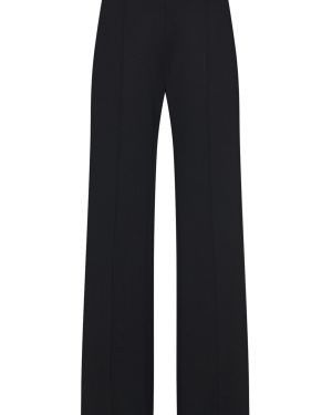 Rosetta Getty - Pintucked Scuba-Knit Straight-Leg Pants - Black - S - Moda Operandi