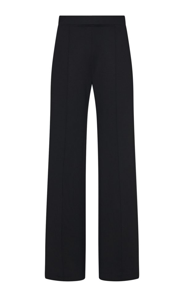 Rosetta Getty - Pintucked Scuba-Knit Straight-Leg Pants - Black - S - Moda Operandi