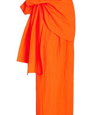 Rosie Assoulin - Hustle & Bustle Cotton-Blend Maxi Wrap Skirt - Orange - US 8 - Moda Operandi