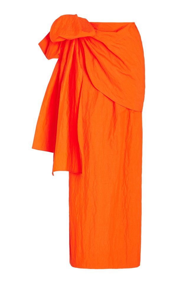 Rosie Assoulin - Hustle & Bustle Cotton-Blend Maxi Wrap Skirt - Orange - US 8 - Moda Operandi