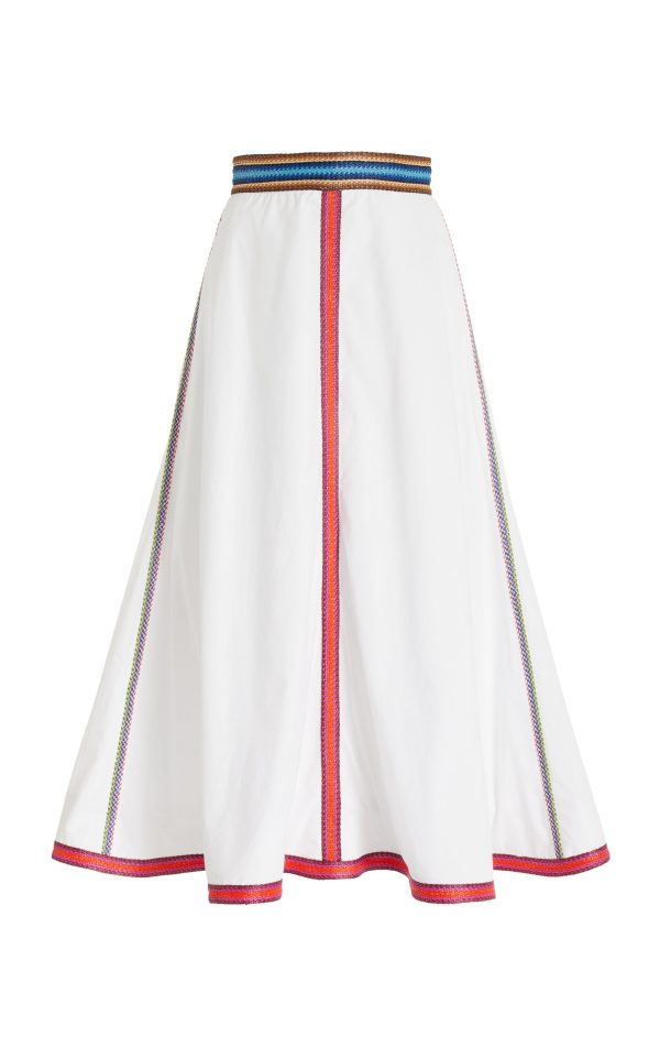 Rosie Assoulin - Quartered Cotton A-Line Midi Skirt - White - US 10 - Moda Operandi