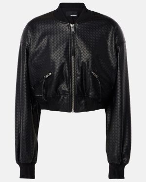 Rotate Braided cropped bomber jacket