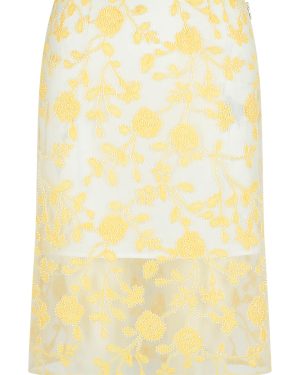 Rotate by Birger Christensen pencil Flower Yellow Polyester Skirt