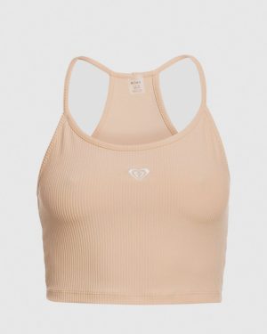 Roxy Rise & Vibe Rib Tank Top - Black - XS