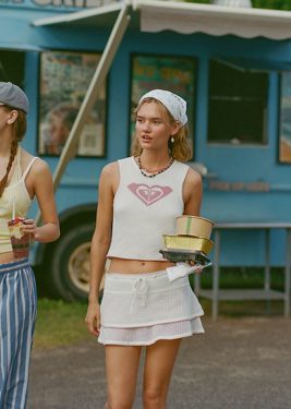 Roxy UO Exclusive Knit Mini Skirt - Cream XS at Urban Outfitters