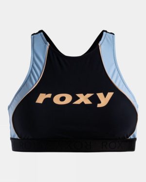Roxy Womens Active Crop Top Bikini - Black