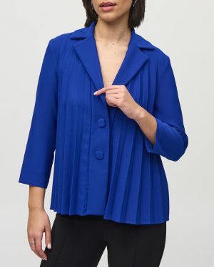 Royal Blue Pleated Relaxed Blouse