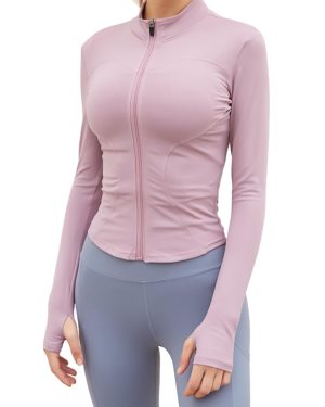 Running Jacket Women Long Sleeve Slim Fit maxToonrain (Pink, Small)