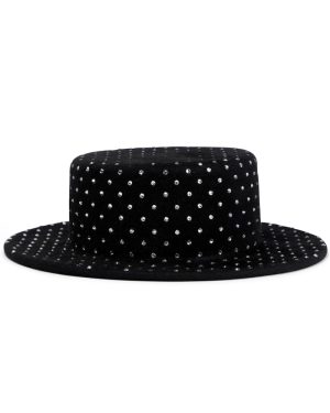 Ruslan Baginskiy Embellished felt canotier hat