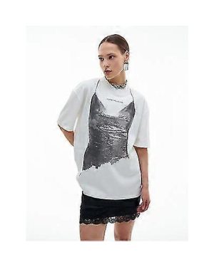 (S, Black Bikini) ADAgirl Bikini Graphic White T Shirt Women Cotton Printed Short Sleeve Tee Summer Streetwear Casual Top Korean Aesthetic Clothes