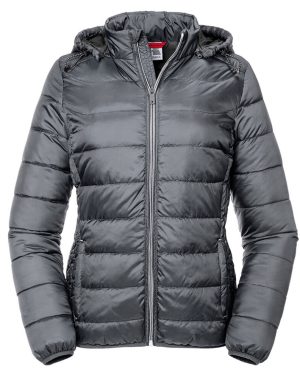 (S, Iron) Russell Womens/Ladies Hooded Nano Padded Jacket