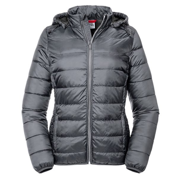 (S, Iron) Russell Womens/Ladies Hooded Nano Padded Jacket