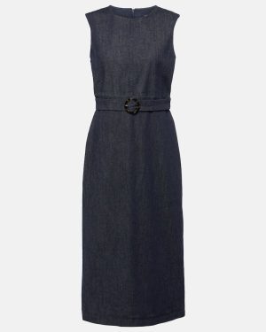 'S Max Mara Cotton-blend denim shift dress