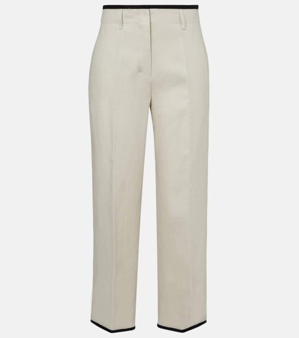 'S Max Mara Kastel linen cropped wide-leg pants