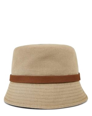 SAINT LAURENT Cassandre Canvas Bucket Hat - Beige