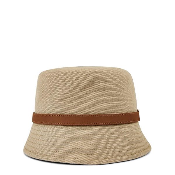 SAINT LAURENT Cassandre Canvas Bucket Hat - Beige