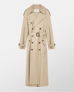 SAINT LAURENT Twill Trench Coat - White
