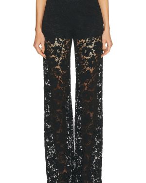SANS FAFF London Lace Flared Pant in Black - Black. Size L (also in M, S, XS).