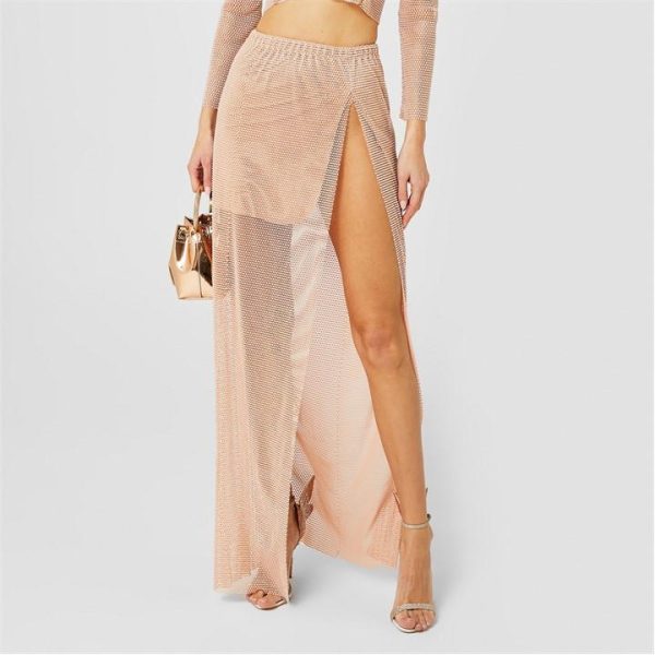 SANTA BRANDS Crystal Maxi Skirt - Nude
