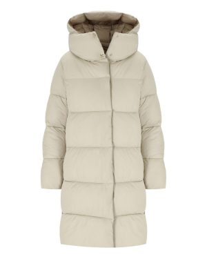 SAVE THE DUCK SIBYL BEIGE HOODED PADDED JACKET