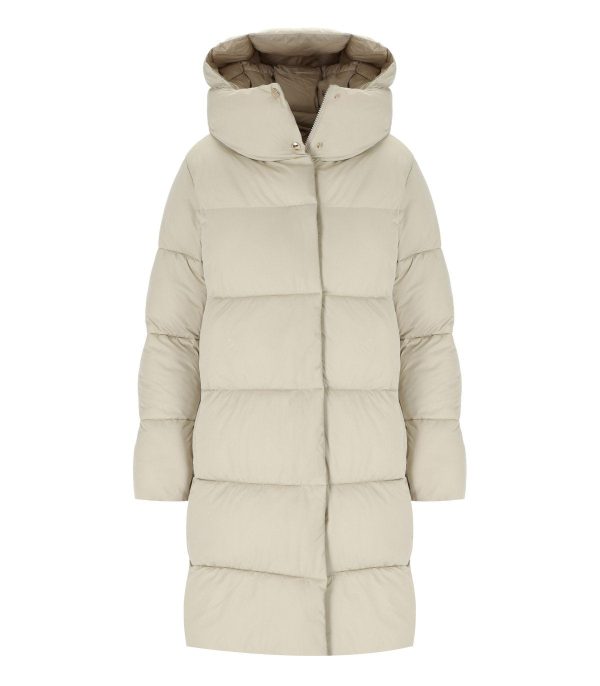 SAVE THE DUCK SIBYL BEIGE HOODED PADDED JACKET
