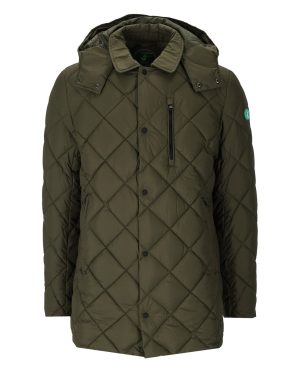 SAVE THE DUCK UWE GREEN HOODED PADDED JACKET