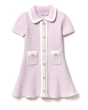 SELF PORTRAIT Knit Mini Dress Juniors - Purple