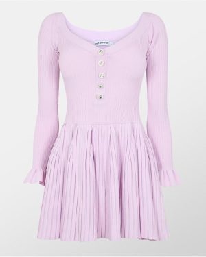 SELF PORTRAIT Knit Mini Dress - Pink