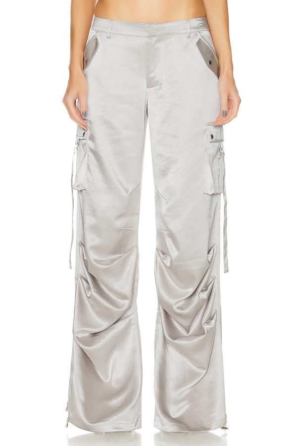 SER.O.YA Lai Cargo Pant in Silver - Metallic Silver. Size M (also in S).