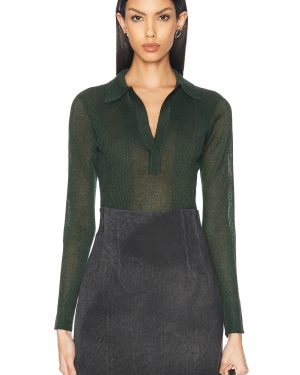 SER.O.YA Page Polo Top in Forest Green - Green. Size L (also in M, S, XL, XS).
