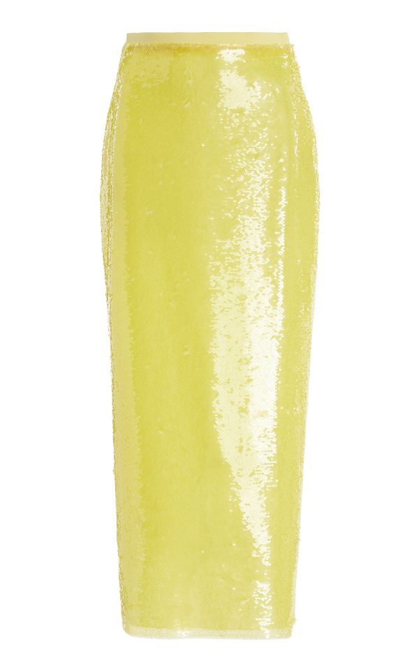 SEV - Sequined Midi Skirt - Yellow - FR 38 - Moda Operandi