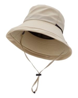 SHEONLY Foldable Bucket Hat with Adjustable Chin Strap - Beige